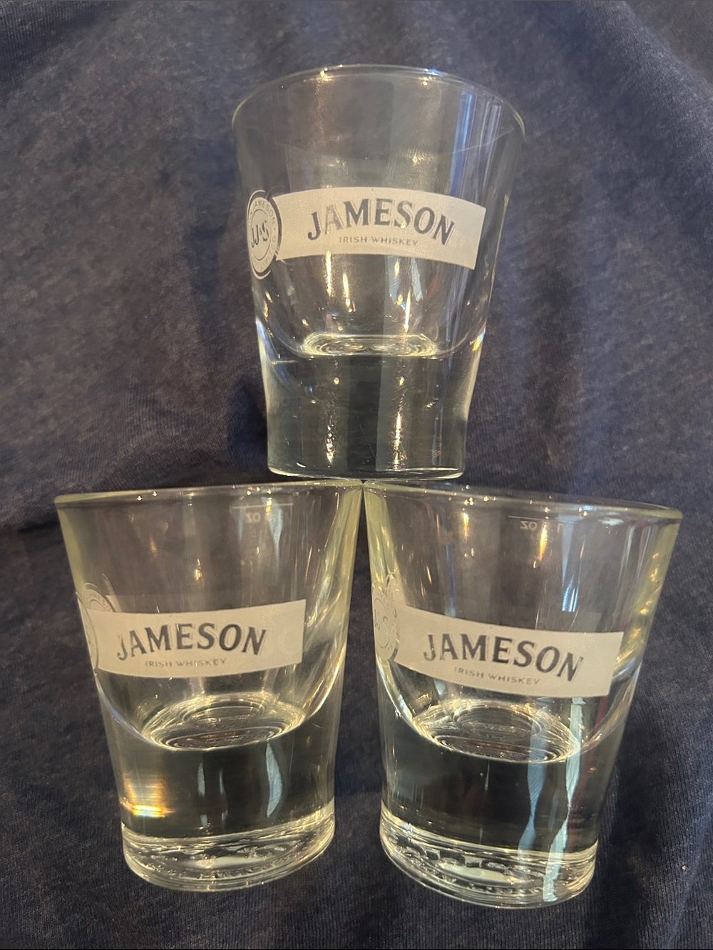 Jameson Irish Whiskey Shot Glasses Set of 3 Bar Wear
